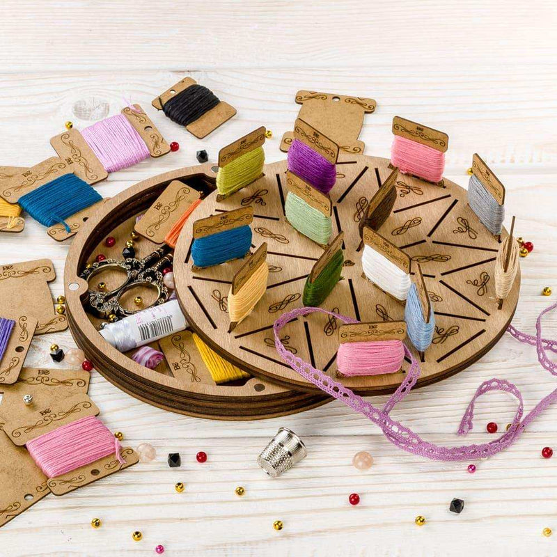 Storage Box for handcraft and 42 bobbins included Wonderland Crafts Organizer Box - HobbyJobby