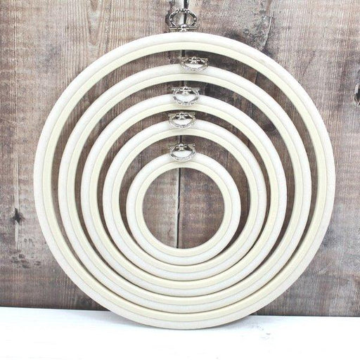 White Embroidery Round Hoop - Nurge Flexible Hoop, Round Cross Stitch Hoop Hoops - HobbyJobby