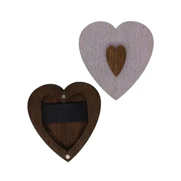 WOODEN NEEDLE CASE. PINK HEART KF056/100P
