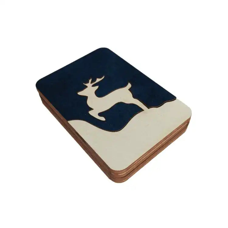 Wooden needle case "Winter deer" HobbyJobby Needle Cases - HobbyJobby