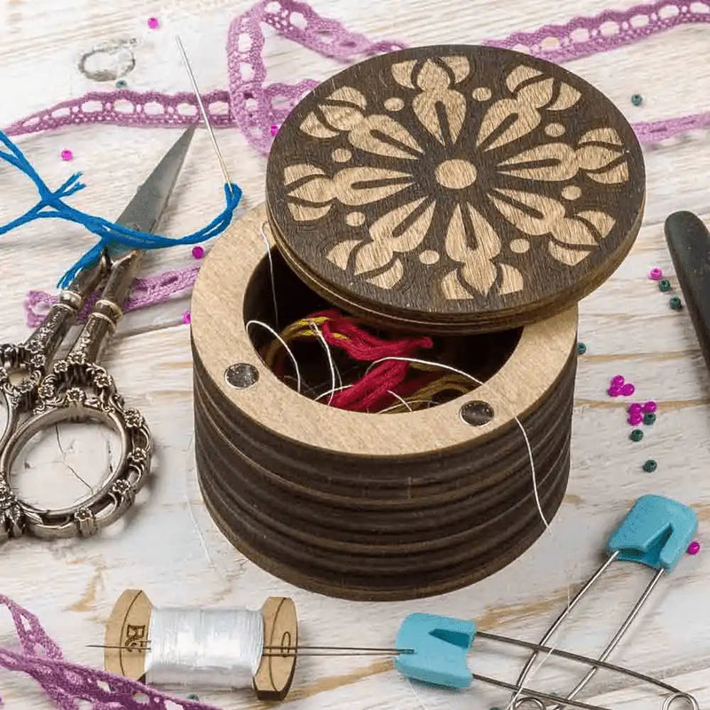 Wooden Storage Box for Handcrafts Wonderland Crafts Organizer Box - HobbyJobby
