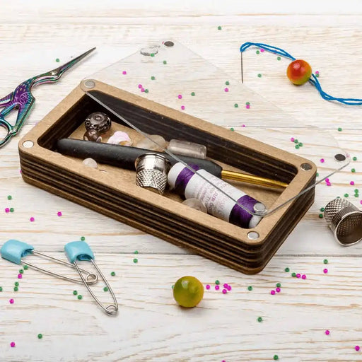 Wooden Storage Box for Handcrafts Wonderland Crafts Organizer Box - HobbyJobby