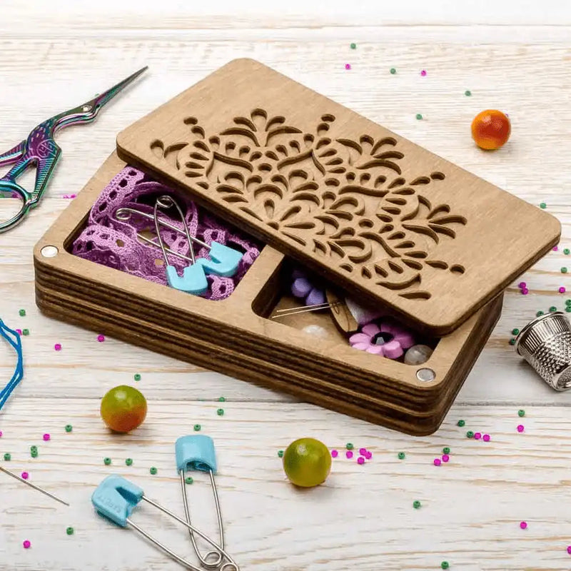 Wooden Storage Box for Handcrafts Wonderland Crafts Organizer Box - HobbyJobby