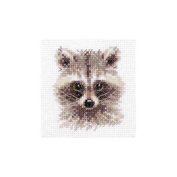 Alisa Cross Stitch Kit - Animal Portraits. Raccoon Alisa Cross Stitch Kits - HobbyJobby