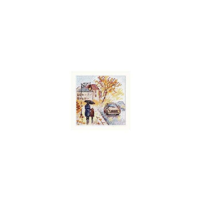 Alisa Cross Stitch Kit - Autumn In The City. Wet Boulevard Alisa Cross Stitch Kits - HobbyJobby