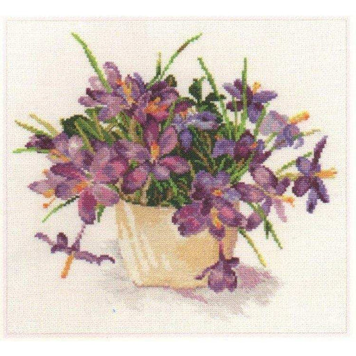 Alisa Cross Stitch Kit - Blooming Garden. Crocuses Alisa Cross Stitch Kits - HobbyJobby