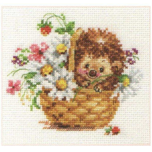 Alisa Cross Stitch Kit - Hedgehog In Daisies Alisa Cross Stitch Kits - HobbyJobby