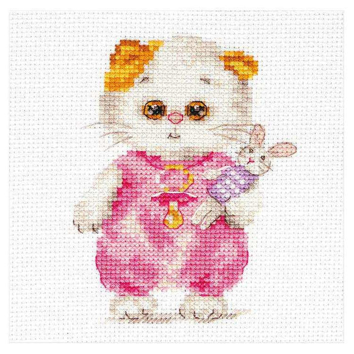 Alisa Cross Stitch Kit - "Li-Li Baby With A Bunny" Alisa Cross Stitch Kits - HobbyJobby