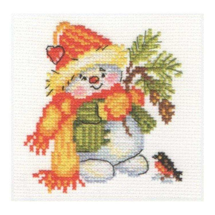 Alisa Cross Stitch Kit - Little Snowman Alisa Cross Stitch Kits - HobbyJobby