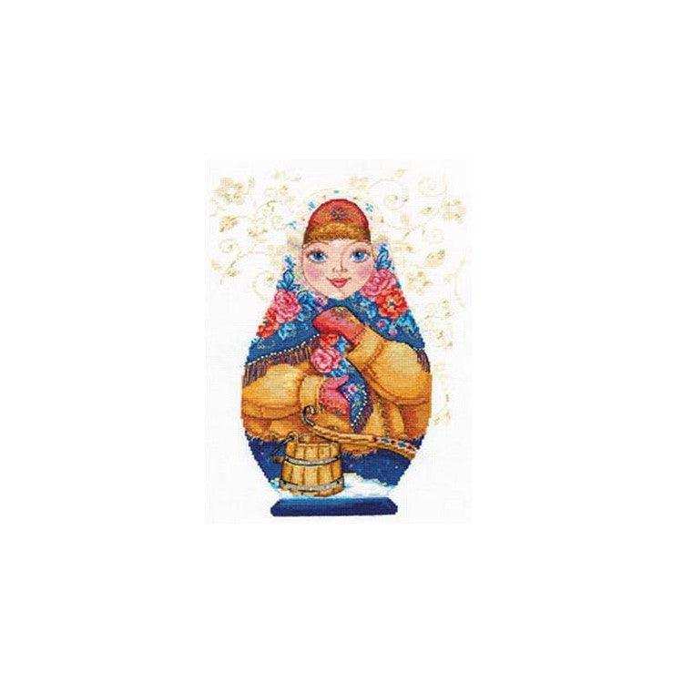 Alisa Cross Stitch Kit - Matreshki. Winter Beauty Alisa Cross Stitch Kits - HobbyJobby