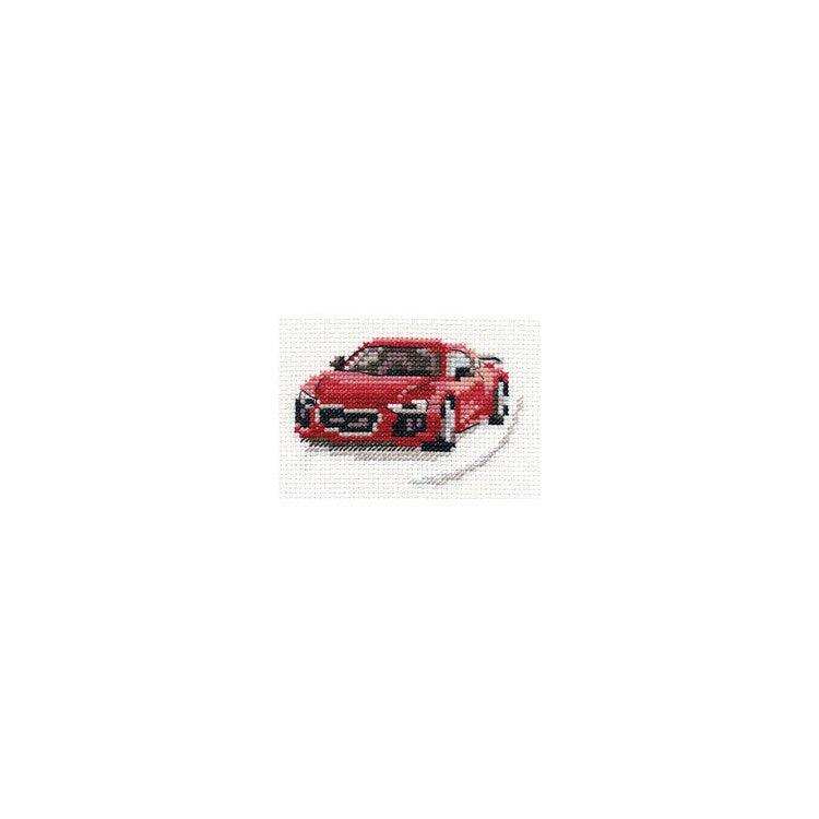Alisa Cross Stitch Kit - Red Sportcar Alisa Cross Stitch Kits - HobbyJobby
