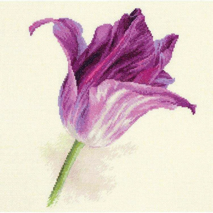 Alisa Cross Stitch Kit - Tulips. Lilac Velvet Alisa Cross Stitch Kits - HobbyJobby