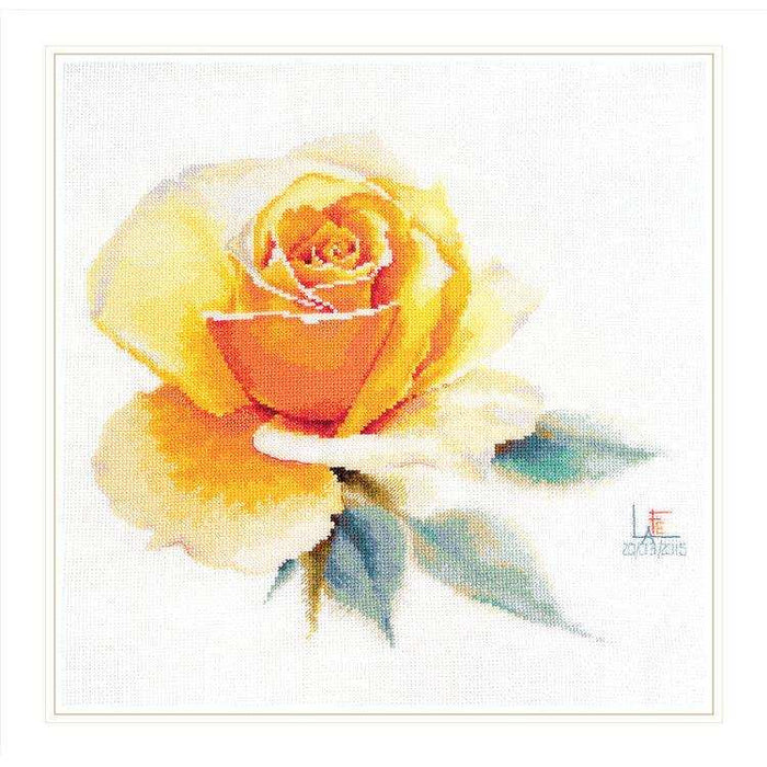 Alisa Cross Stitch Kit - Watercolor Roses. Yellow Elegant Alisa Cross Stitch Kits - HobbyJobby