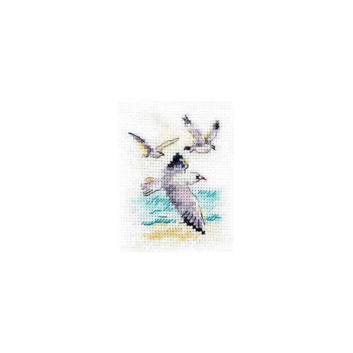 Alisa Cross Stitch Kit - Wind From The Sea. Seagulls Alisa Cross Stitch Kits - HobbyJobby