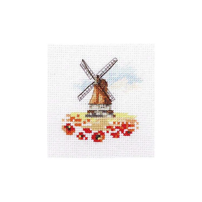 Alisa Cross Stitch Kit - Windmill In A Poppy Field Alisa Cross Stitch Kits - HobbyJobby