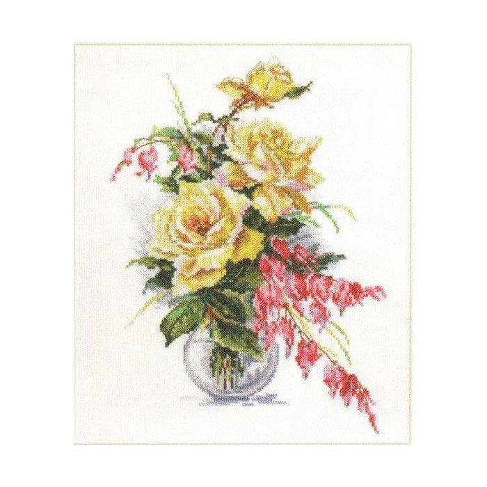 Alisa Cross Stitch Kit - Yellow Roses Alisa Cross Stitch Kits - HobbyJobby