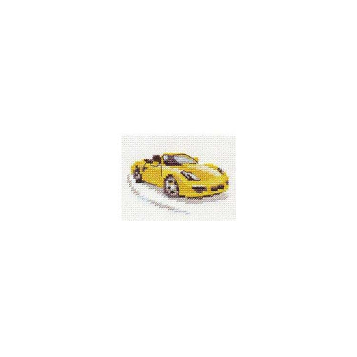 Alisa Cross Stitch Kit - Yellow Sportcar Alisa Cross Stitch Kits - HobbyJobby