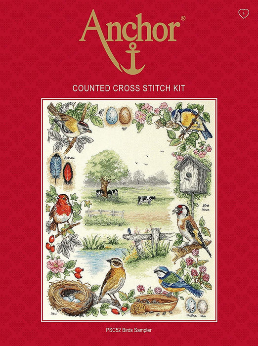 Anchor Cross Stitch Kit - Birds Sampler Cross Stitch Kits - HobbyJobby