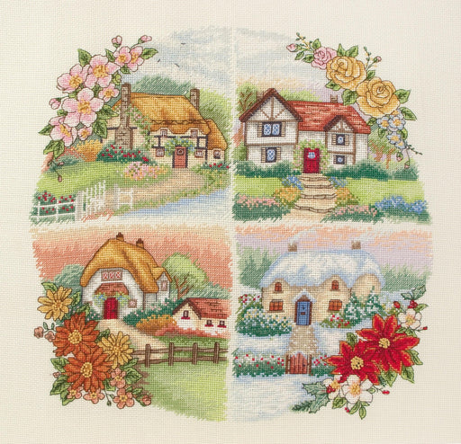 Anchor Cross Stitch Kit - Seasonal Cottages Cross Stitch Kits - HobbyJobby