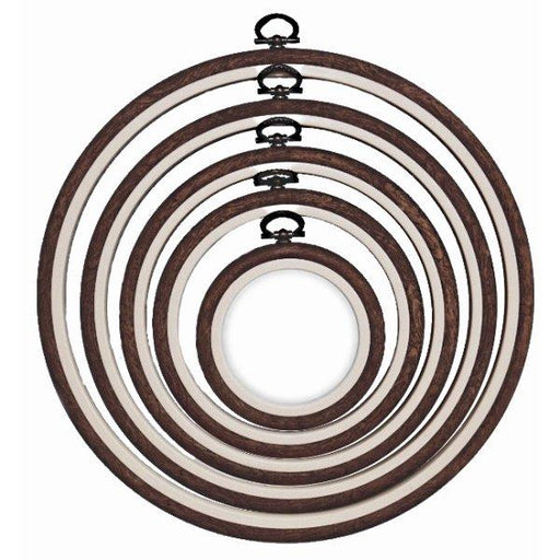 Brown Embroidery Round Hoop - Nurge Flexible Hoop, Round Cross Stitch Hoop Hoops - HobbyJobby