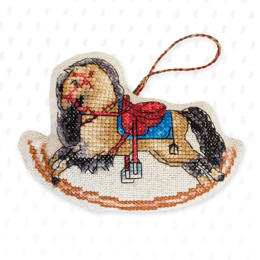 Counted Cross Stitch Kit Toy - Wooden horse, JK027 Cross Stitch Toys - HobbyJobby