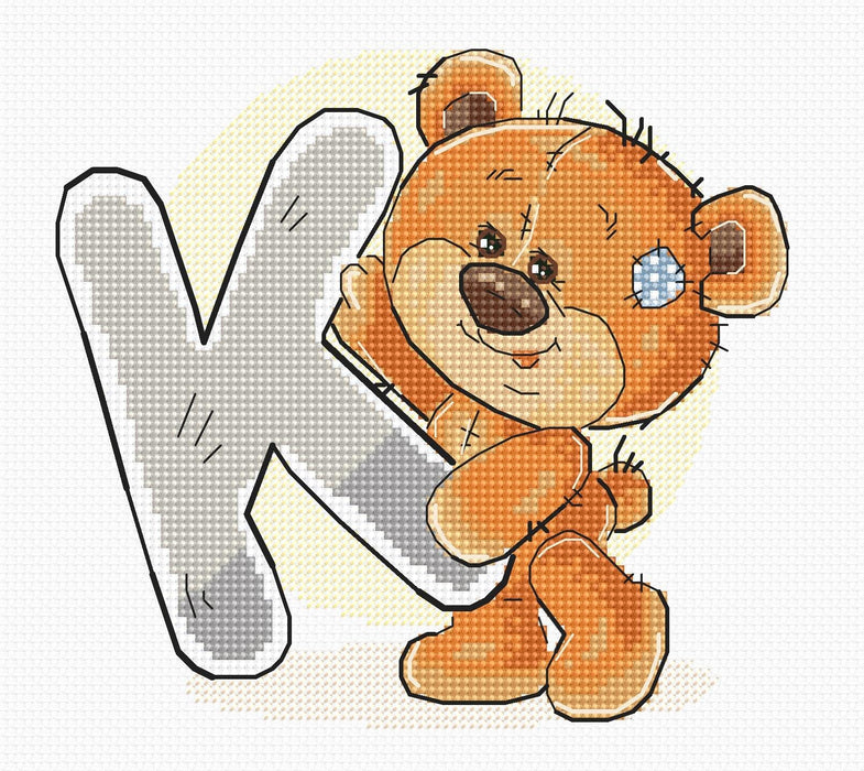 Cross Stitch Kit Alphabet - Luca-S Kit - Letter „K” B1212 - HobbyJobby