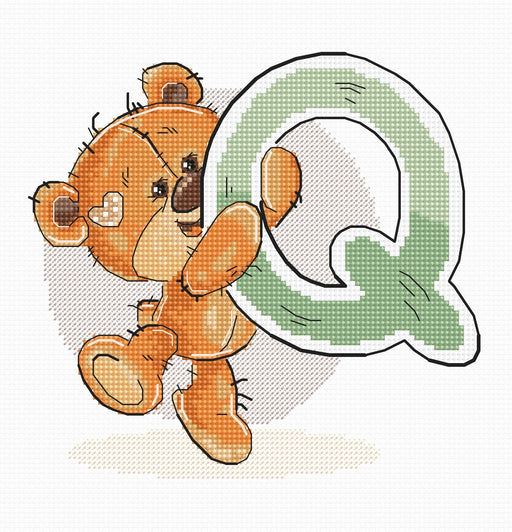 Cross Stitch Kit Alphabet - Luca-S Kit - Letter „Q” B1218 - HobbyJobby