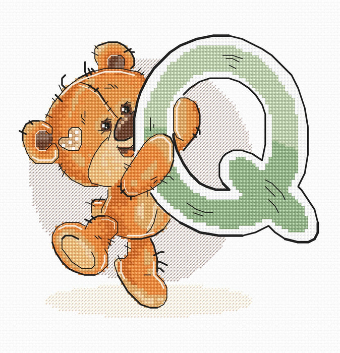 Cross Stitch Kit Alphabet - Luca-S Kit - Letter „Q” B1218 - HobbyJobby