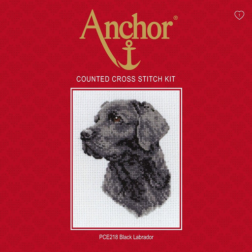Cross Stitch Kit Anchor - Black Labrador Cross Stitch Kits - HobbyJobby
