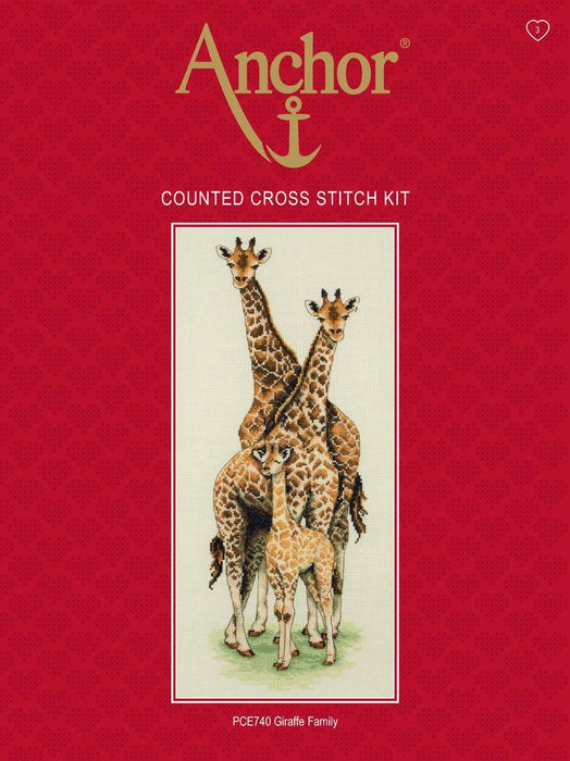 Cross Stitch Kit Anchor - Giraffe Family Cross Stitch Kits - HobbyJobby