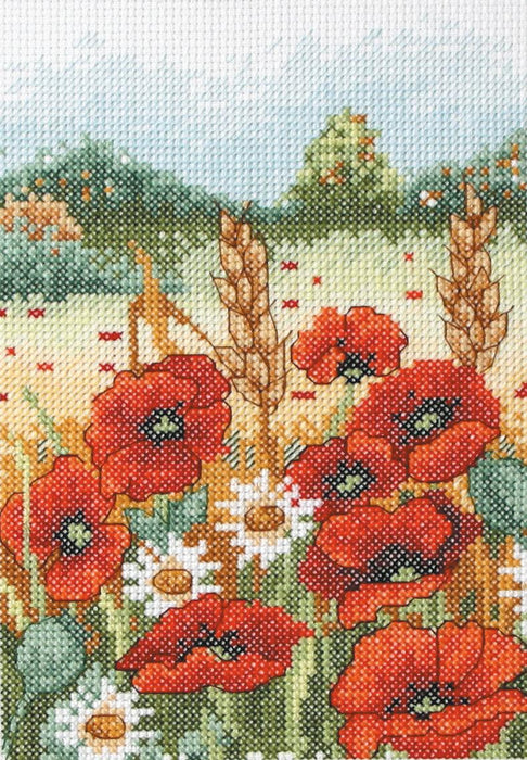 Cross Stitch Kit Anchor - Poppy Field Cross Stitch Kits - HobbyJobby