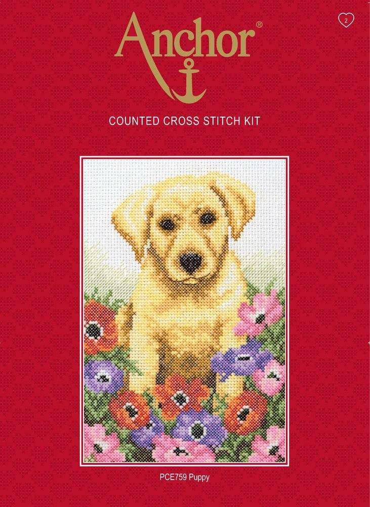 Cross Stitch Kit Anchor - Puppy Cross Stitch Kits - HobbyJobby