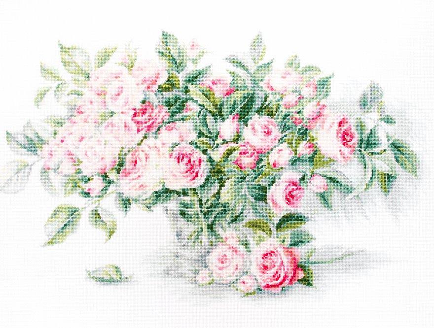 Cross Stitch Kit - Bouquet of Pink Roses, B2286 - HobbyJobby