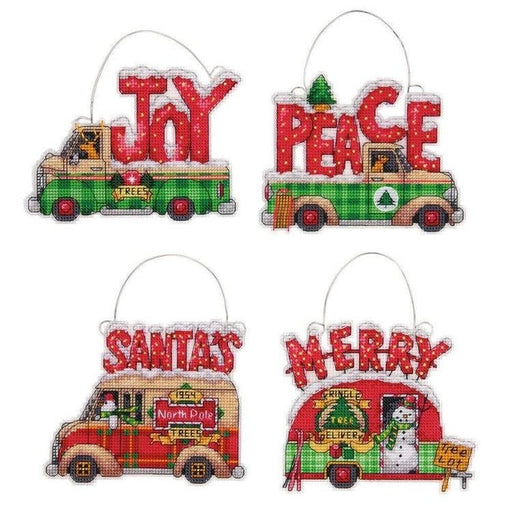 Cross Stitch Kit Dimensions - Holiday Truck Ornaments, D70-08974 Dimensions Cross Stitch Kits - HobbyJobby