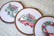 Cross Stitch Kit LetiStitch - Christmas Retro Cars / Kit of 5, Leti965 - HobbyJobby