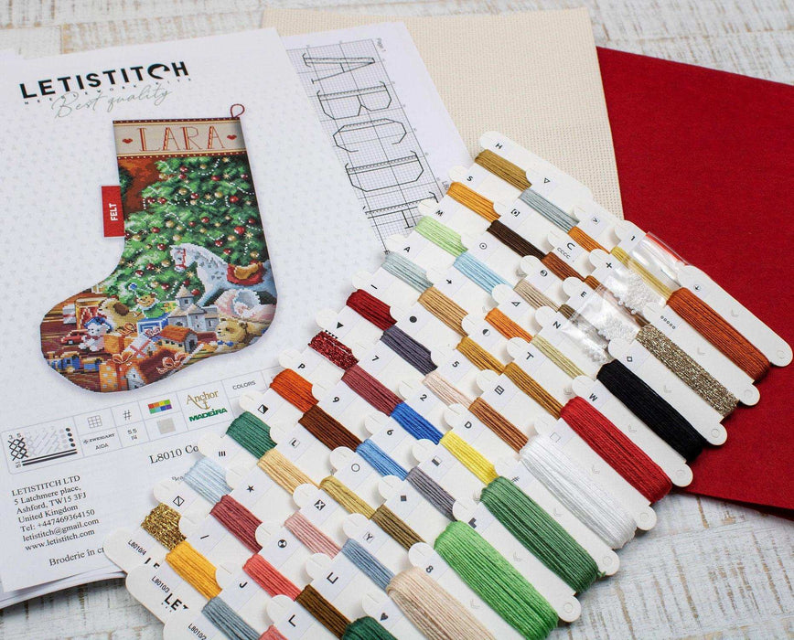 Cross Stitch Kit LetiStitch - Cozy Christmas Stocking - HobbyJobby