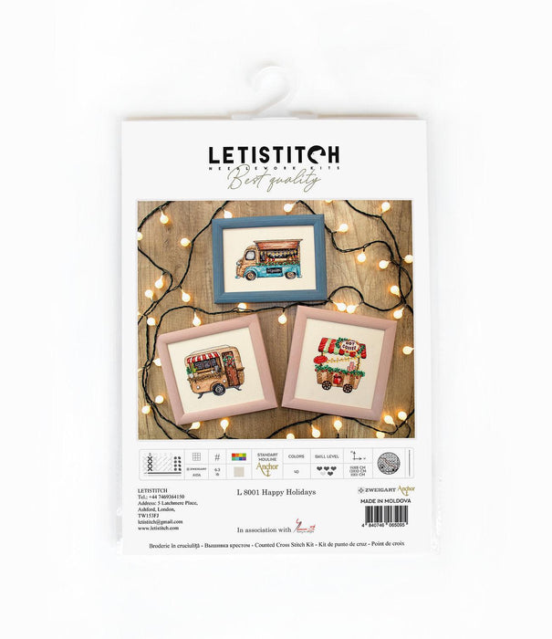 Cross Stitch Kit LetiStitch -  Happy Holidays - HobbyJobby