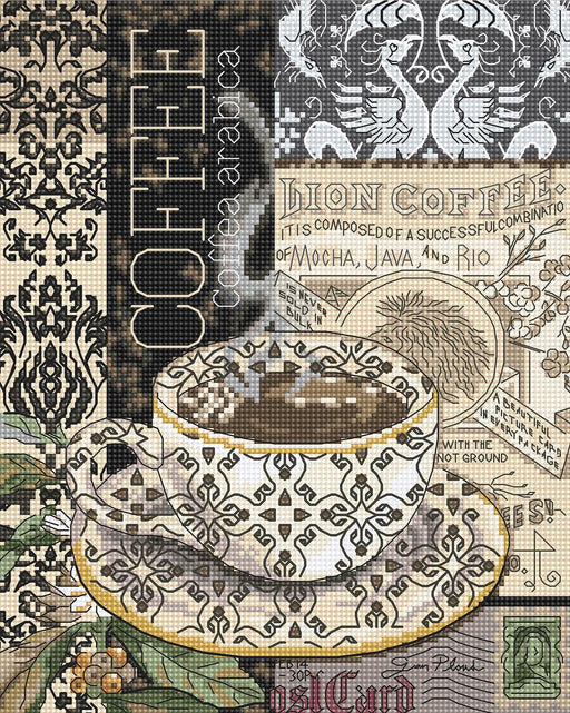Cross Stitch Kit LetiStitch -  Lion Coffee B - HobbyJobby