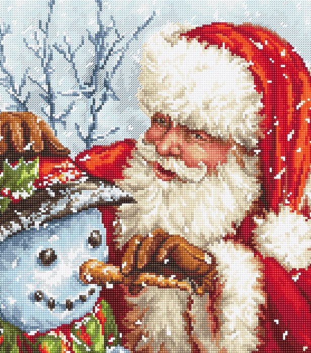 Cross Stitch Kit LetiStitch - Santa Claus and Snowman, Leti919 - HobbyJobby