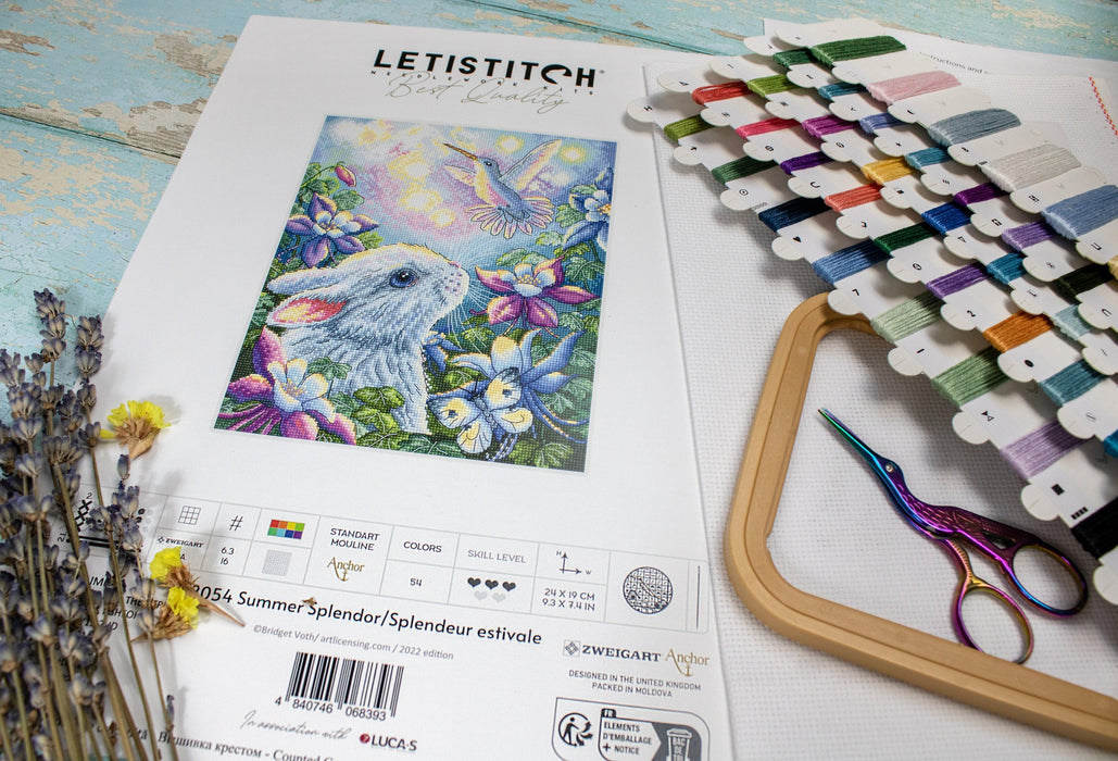 Cross Stitch Kit LetiStitch - Summer Splendor/ Splendeur estivale, L8054 Cross Stitch Kits - HobbyJobby