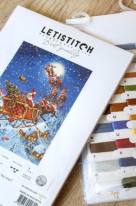 Cross Stitch Kit LetiStitch - The reindeers on its way!, Leti958 - HobbyJobby