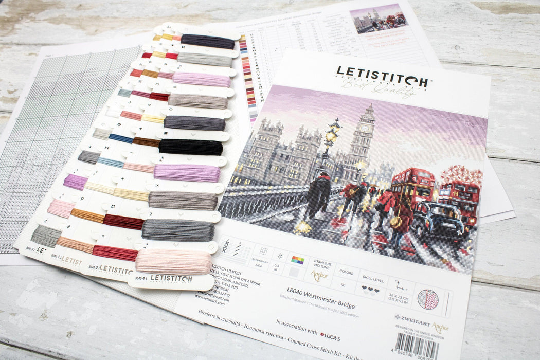 Cross Stitch Kit LetiStitch - Westminster Bridge, L8040 Cross Stitch Kits - HobbyJobby