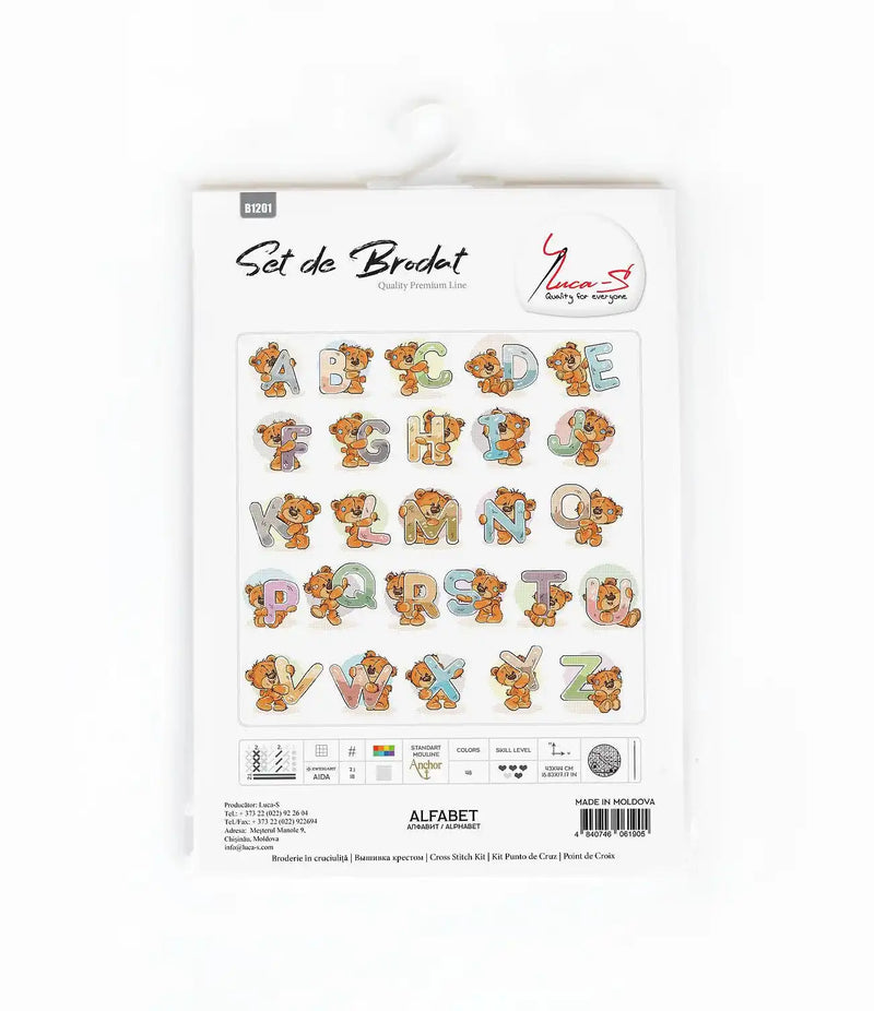 Cross Stitch Kit Luca-S - Alphabet, B1201 - HobbyJobby