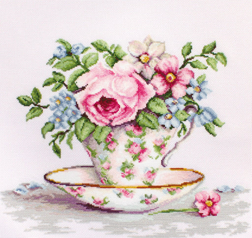 Cross Stitch Kit Luca-S - B2321, Blooms in a Tea Cup - HobbyJobby
