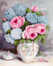 Cross Stitch Kit Luca-S - B2322, Roses & Hydrangeas - HobbyJobby