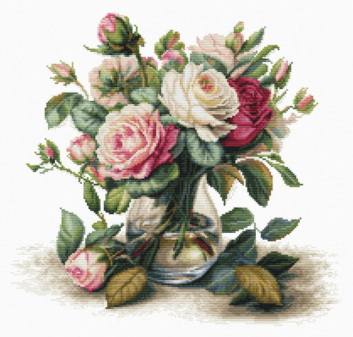Cross Stitch Kit Luca-S - B7026, Vase with Roses