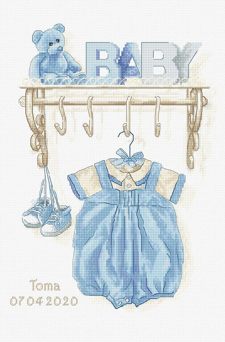 Cross Stitch Kit Luca-S - Baby boy birth, B1174 - HobbyJobby