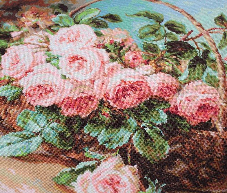 Cross Stitch Kit Luca-S - Basket of pink roses, B547 - Luca-S