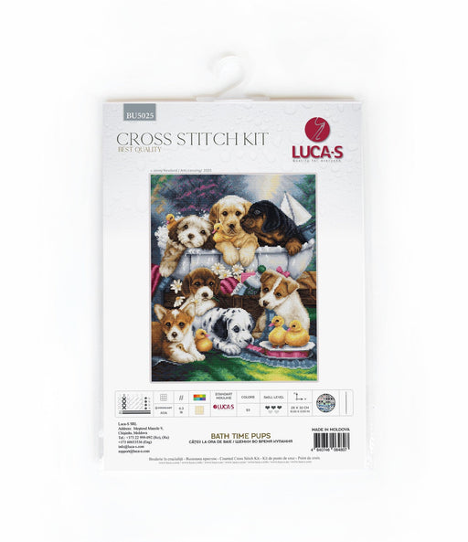 Cross Stitch Kit Luca-S - Bath Time Pups, BU5025 Cross Stitch Kits - HobbyJobby