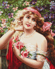 Cross Stitch Kit Luca-S - Beautiful Girl With Roses, B549 - Luca-S